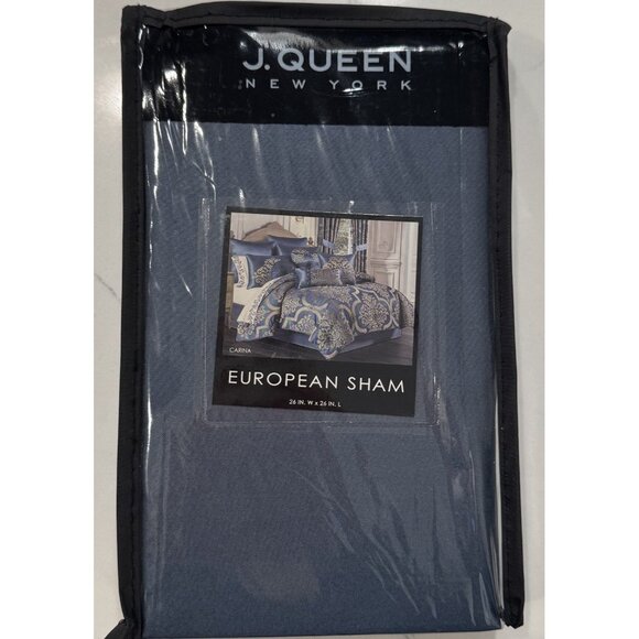 J. Queen New York CARINA European Sham 26" x 26" SOLID BLUE NEW - Picture 2 of 8